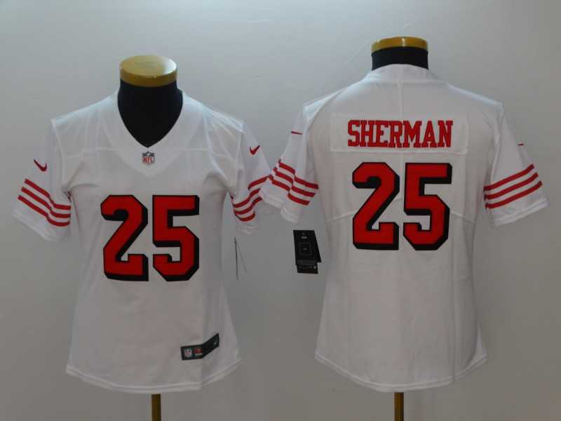Women Nike 49ers #25 Richard Sherman White Color Rush Vapor Untouchable Limited Jersey,We sell and wholesale Women Nike 49ers #25 Richard Sherman White Color Rush Vapor Untouchable Limited Jersey on line form chian!